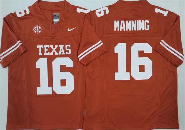 Men's Texas Longhorns #16 Peyton Manning Orange F.U.S.E. Stitched Jersey
